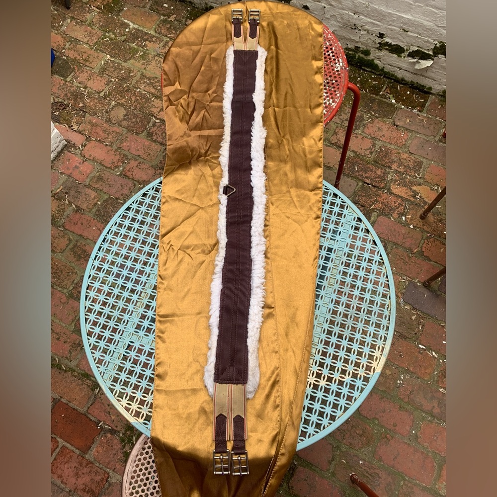 56” synthetic fleece girth English riding used